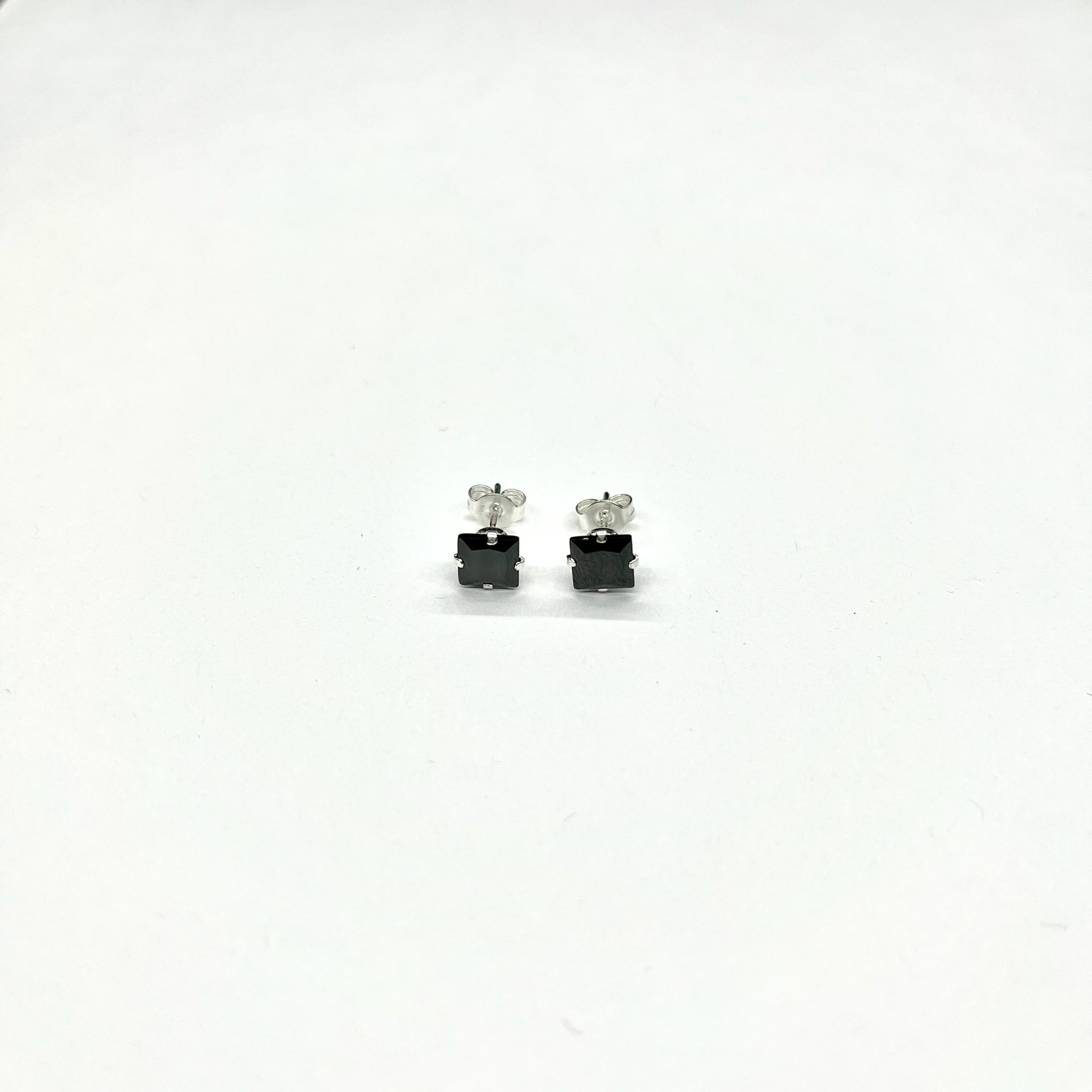 Sterling Silver CZ Medium Stud Earrings