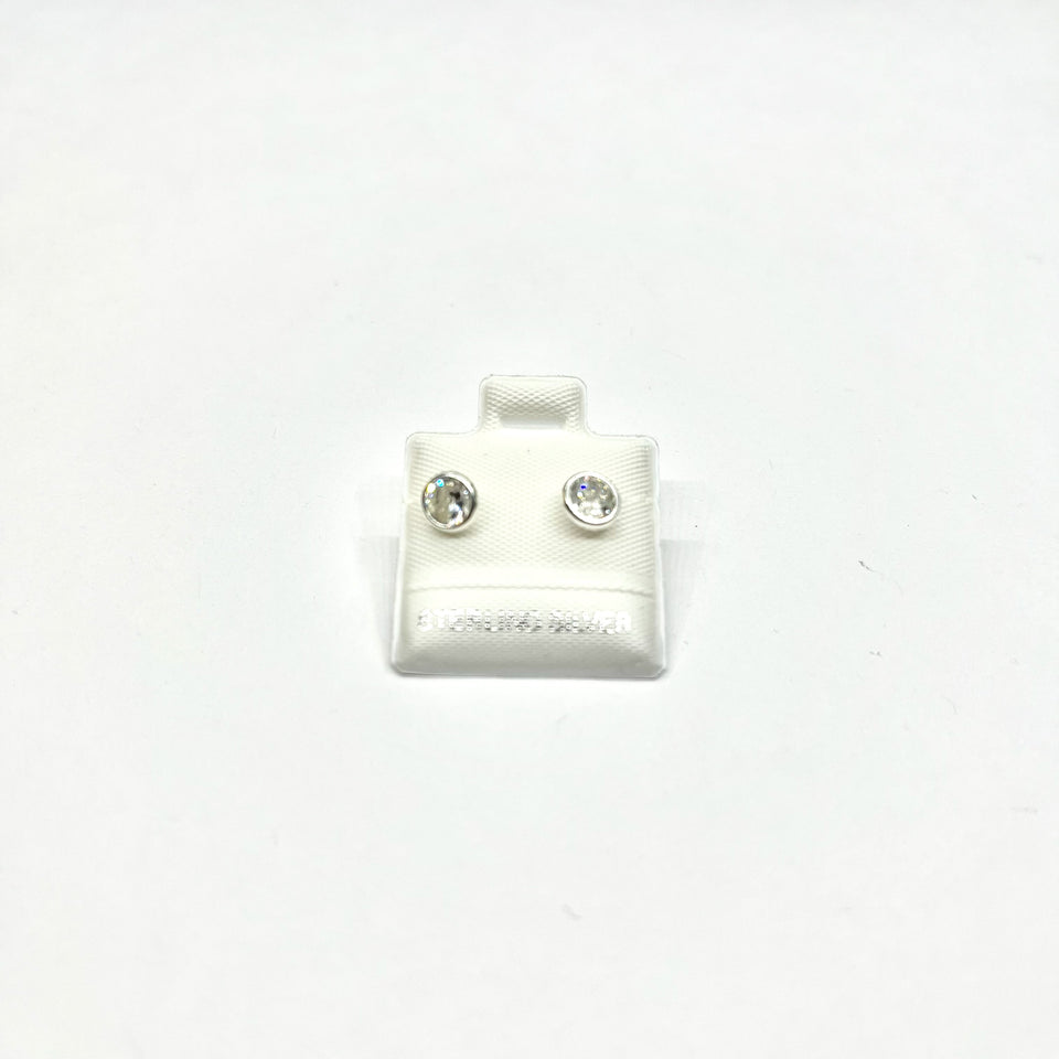 Sterling Silver CZ Stud Earrings