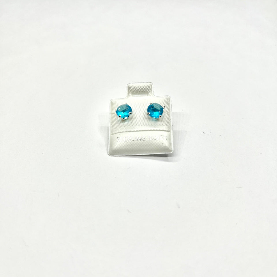 Sterling Silver CZ Stud Earrings