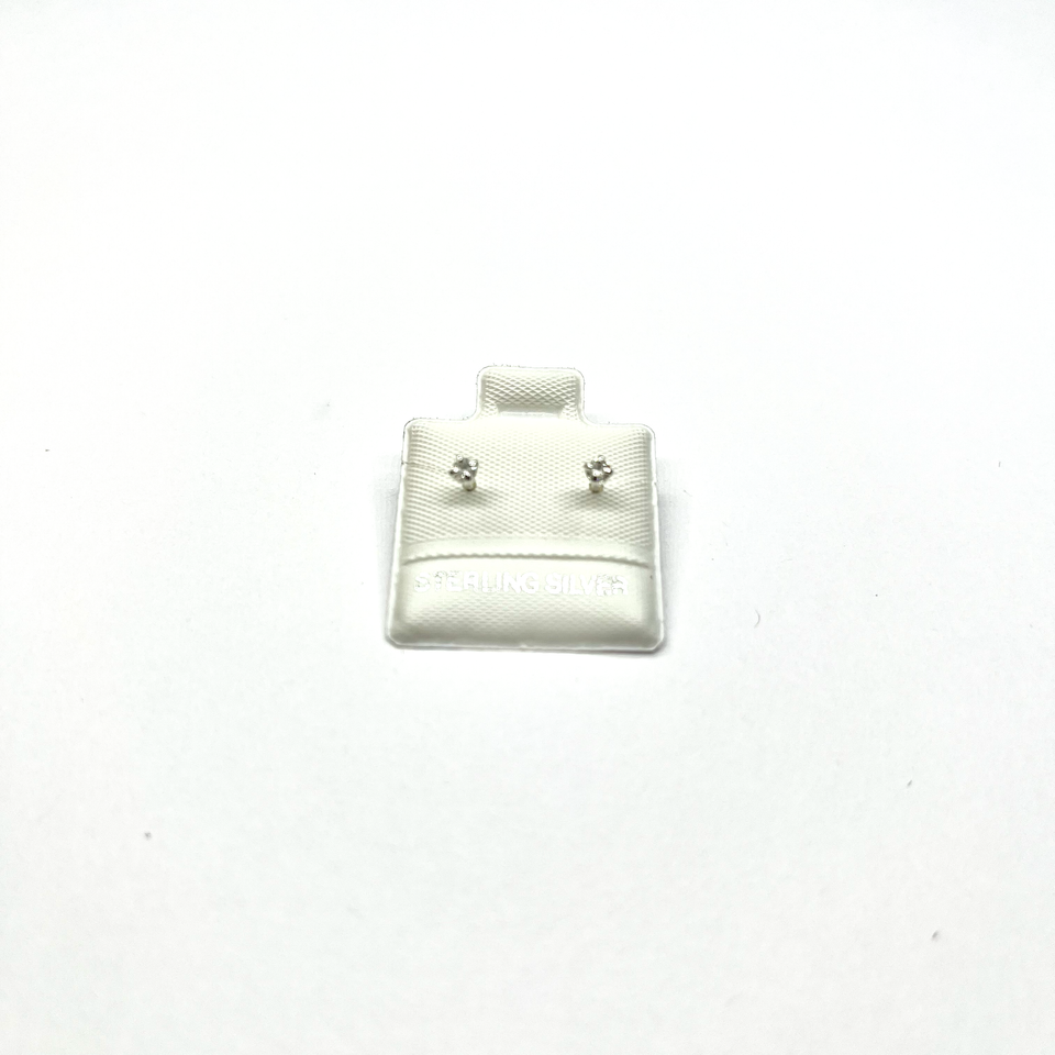 Sterling Silver CZ 4 Prong Mini Stud Earrings