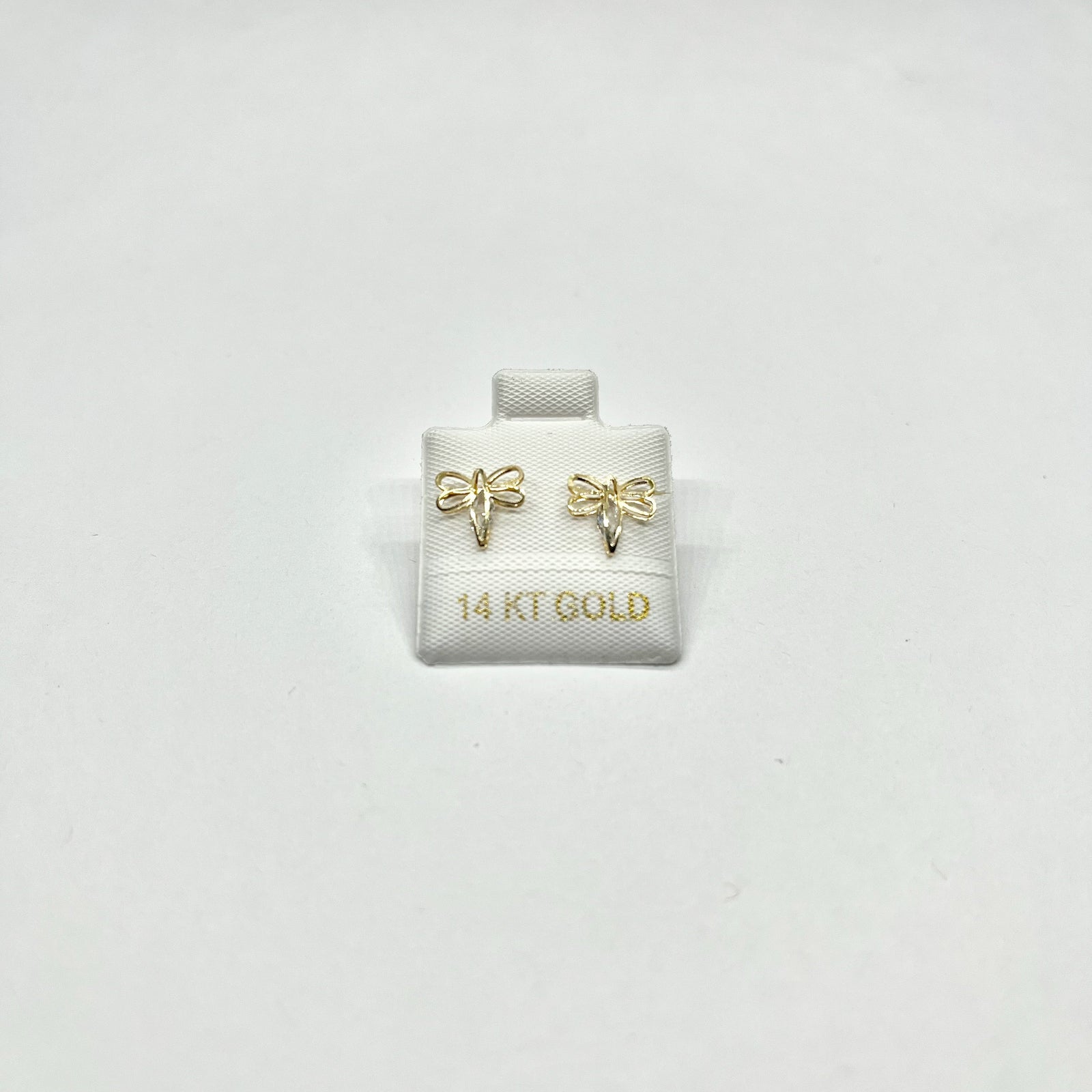 14K Gold Dragonfly Stud Earrings